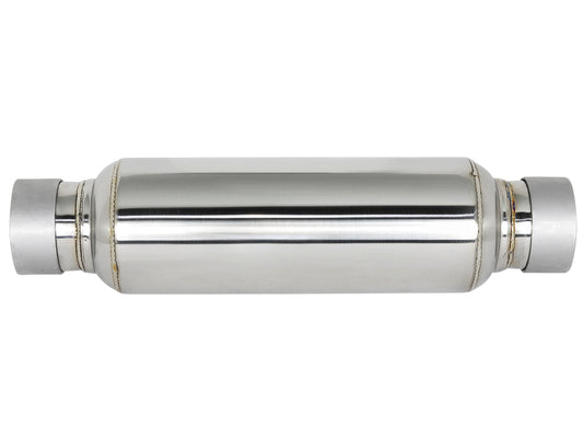 aFe MACH Force-Xp Resonator 2-1/2 IN Inlet/Outlet x 4 IN Dia. x 12 IN Body x 15 IN Overall Length