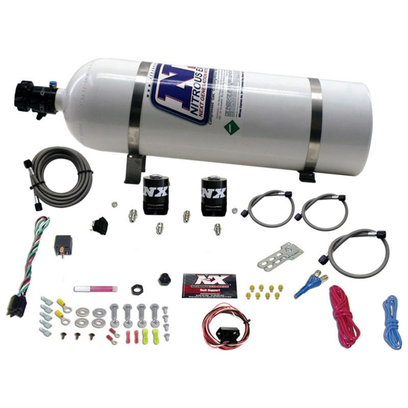 Nitrous Express 10-15 Chevrolet Camaro (5th Gen) Single Nozzle Nitrous Kit (35-150HP) w/15lb Bottle - Burkken Auto Parts