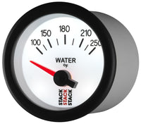 Autometer Stack 52mm 100-250 Deg F 1/8in NPTF Electric Water Temp Gauge - White - Burkken Auto Parts