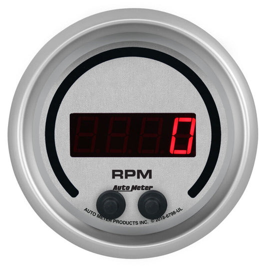 Autometer 85.7mm Silver 0-16K RPM Tachometer Ultra-Lite Elite Digital Gauge - Burkken Auto Parts
