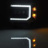 AlphaRex 14-18 GMC Sierra NOVA LED Proj Headlights Plank Style Black w/Activ Light/Seq Signal/DRL - Burkken Auto Parts