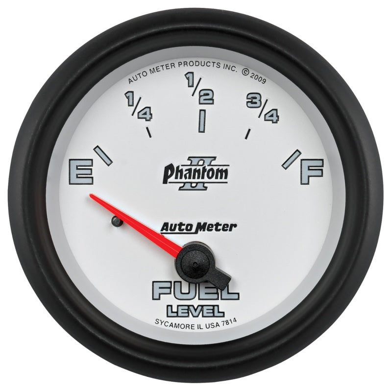 AutoMeter Gauge Fuel Level 2-5/8in. 0 Ohm(e) to 90 Ohm(f) Elec Phantom II - Burkken Auto Parts