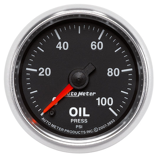 Autometer GS Series 2-1/16in Oil Pressure Gauge 100PSI Electric Full Sweep - Burkken Auto Parts