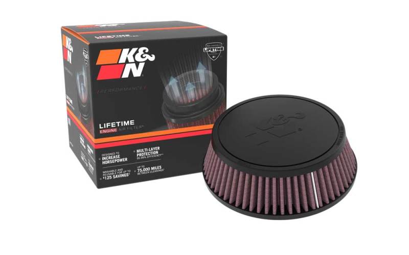 K&N Universal Rubber Filter 0.75in FLG 4.0625in OD 2.1875in Height - Burkken Auto Parts