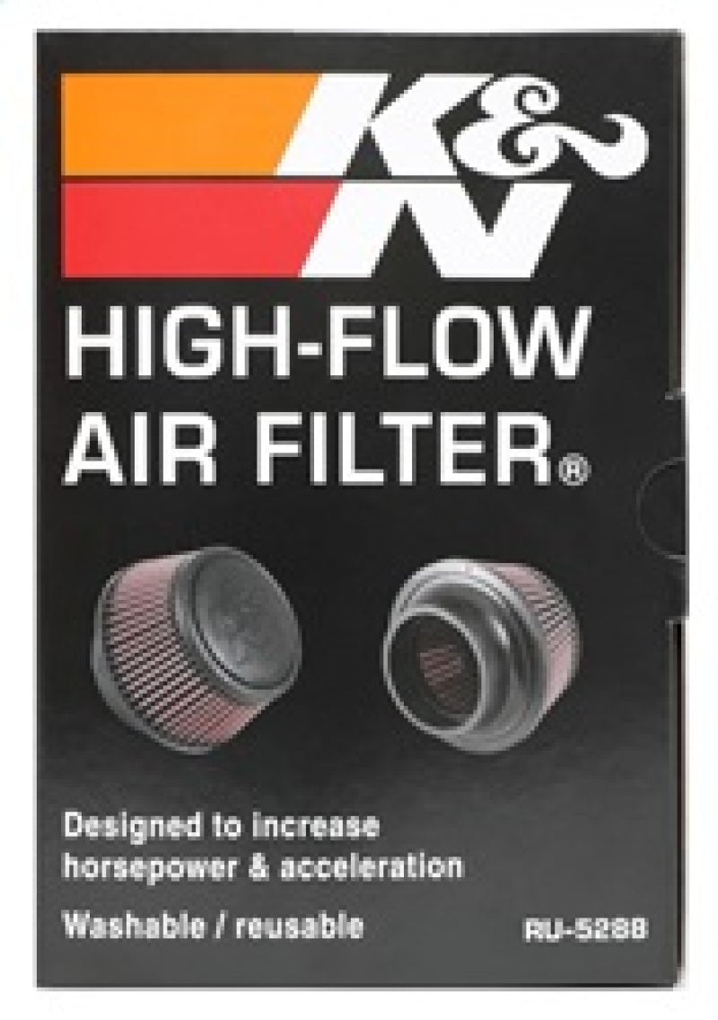 K&N Universal Round Clamp-On Air Filter 3in Flange ID x 6in Base OD x 4.625in Top OD x 3in Height - Burkken Auto Parts