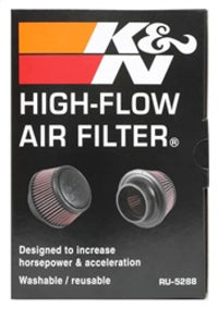 K&N Universal Round Clamp-On Air Filter 3in Flange ID x 6in Base OD x 4.625in Top OD x 3in Height - Burkken Auto Parts