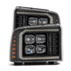 AlphaRex 05-07 Ford F250/350/450/550 Super Duty NOVA LED Proj HL Blk w/Actv Light & Seq Sig + SB DRL - Burkken Auto Parts