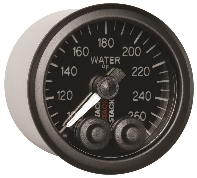 Autometer Stack Pro Control 52mm 100-260 deg F Water Temp Gauge - Black (1/8in NPTF Male) - Burkken Auto Parts