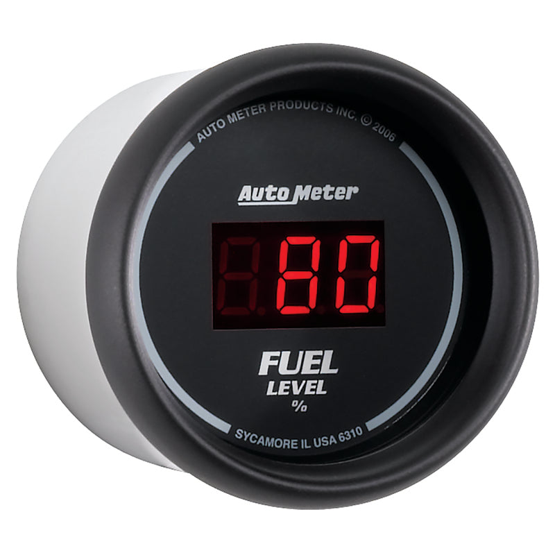 Autometer 52mm Black Digital Programmable Empty-Full Fuel Level Gauge - Burkken Auto Parts