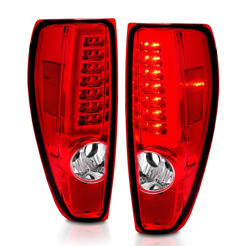 ANZO 2004-2012 Chevrolet Colorado/ GMC Canyon LED Tail Lights w/ Light Bar Chrome Housing Red/Clear - Burkken Auto Parts