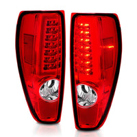 ANZO 2004-2012 Chevrolet Colorado/ GMC Canyon LED Tail Lights w/ Light Bar Chrome Housing Red/Clear - Burkken Auto Parts