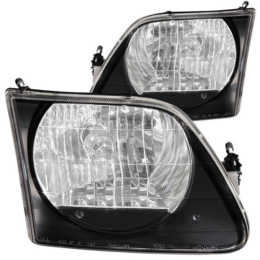 ANZO 1997.5-2003 Ford F-150 Crystal Headlights Black G2 - Burkken Auto Parts