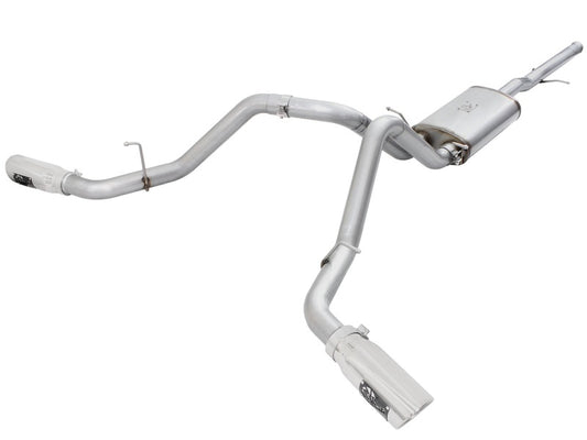 aFe Mach Force-XP Exhaust 3in Cat-Back SS 14-15 GM 1500 Trucks 4.3L/5.3L Dual Split w/ Polished Tip - Burkken Auto Parts