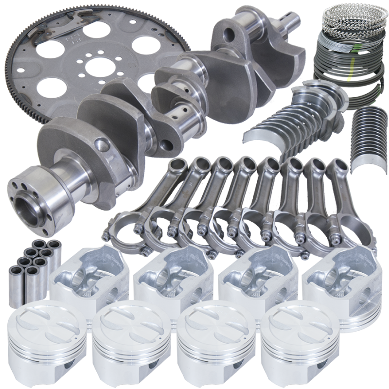 Eagle Chevy 350 1Pc 3.480in Crank 5.700in I-Beam Rods 4.000in Pistons 153 Tooth FP Balanced Assembly - Burkken Auto Parts