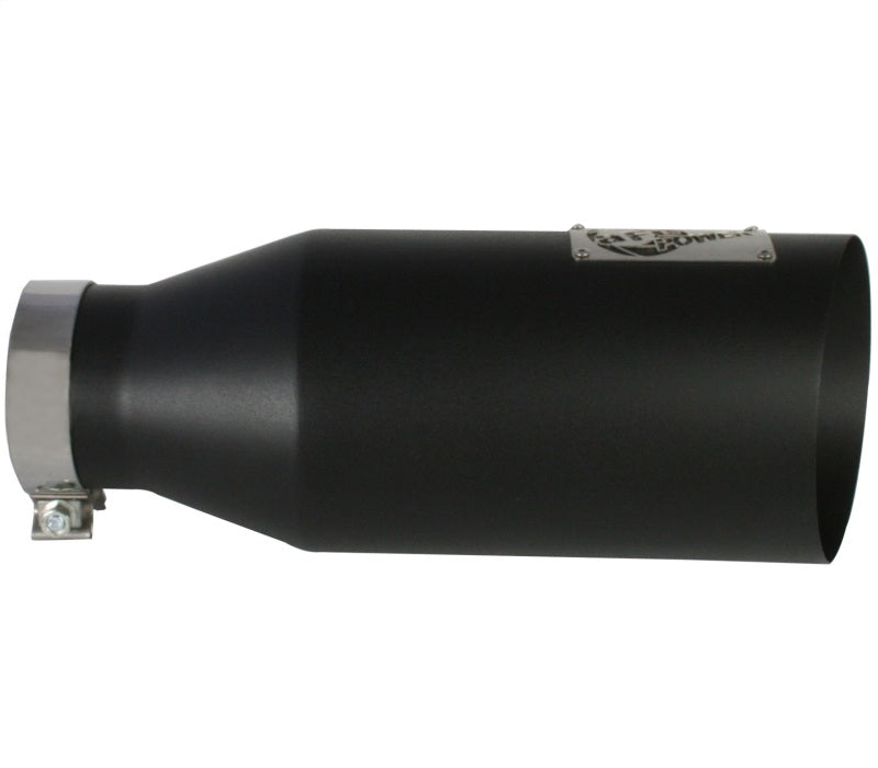 aFe MACHForce XP Exhausts Tips SS-304 EXH Tip 4In x 7Out x 18L Bolt-On (blk) - Burkken Auto Parts