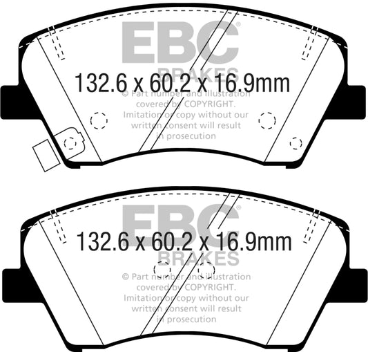 EBC 2017+ Hyundai Elantra 1.4L Turbo Greenstuff Front Brake Pads - Burkken Auto Parts