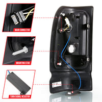 ANZO 1994-2001 Dodge Ram 1500 LED Taillights Plank Style Black w/Smoke Lens - Burkken Auto Parts