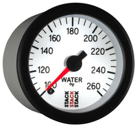 Autometer Stack 52mm 100-260 Deg F 1/8in NPTF Male Pro Stepper Motor Water Temp Gauge - White - Burkken Auto Parts
