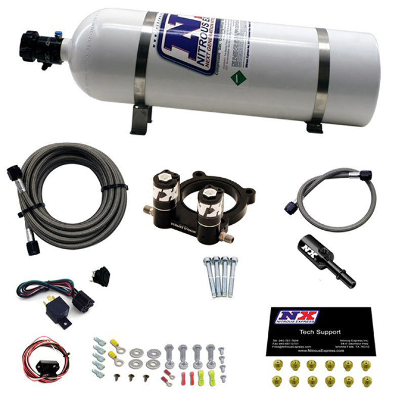 Nitrous Express Ford 2.3L Ecoboost Nitrous Plate Kit w/15lb Bottle - Burkken Auto Parts