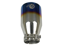 aFe Mach Force XP 304 Stainless Steel Clamp-On Exhaust Tip 2.5in Inlet / 4in Outlet - Blue Flame - Burkken Auto Parts