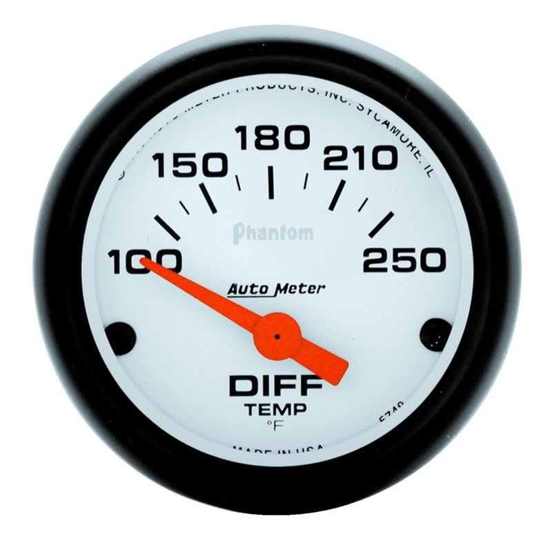 Autometer Phantom 52mm 2 Diff Temp. 100-250F Electronic Gauge Kit - Burkken Auto Parts