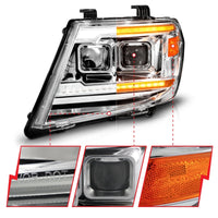 ANZO 09-20 Nissan Frontier Chrome Projector Plank Style DRL w/ Switchback & Sequential LED DRL - Burkken Auto Parts