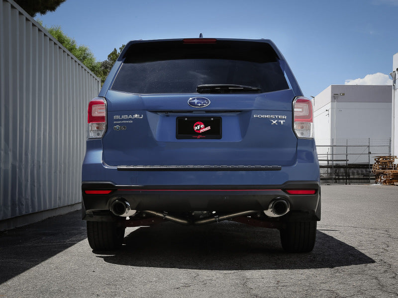 aFe Subaru Forester XT 14-18 H4-2.5L (t) Takeda 2-1/2in to 2-1/4in 304 SS Cat-Back- Black Tip - Burkken Auto Parts