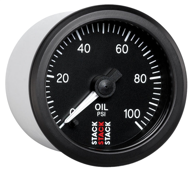 Autometer Stack 52mm 0-100 PSI 1/8in NPTF Male Pro Stepper Motor Oil Pressure Gauge - Black - Burkken Auto Parts