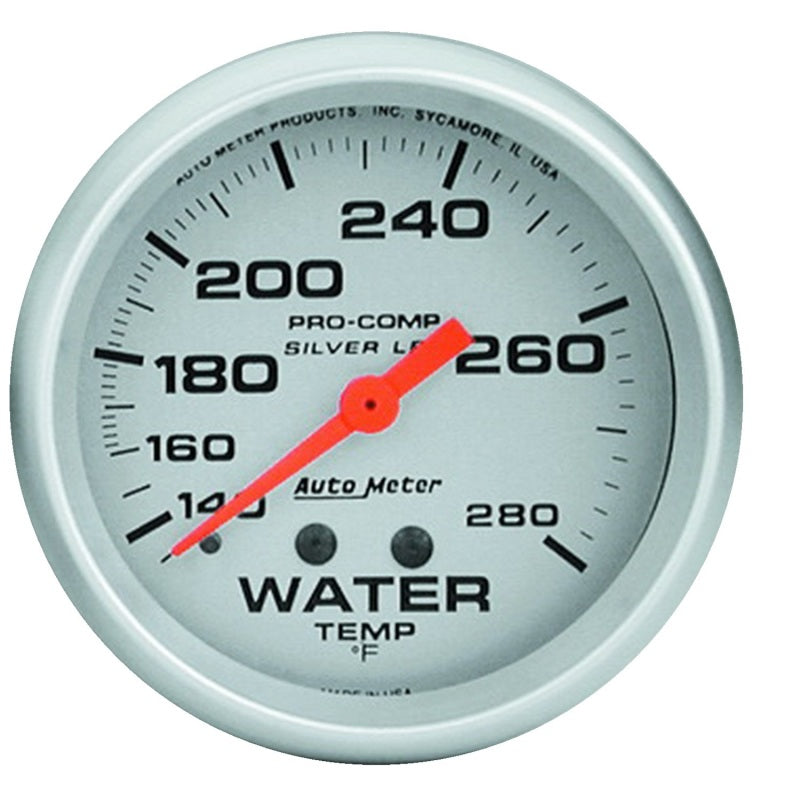 AutoMeter Gauge Water Temp 2-5/8in. 140-280 Deg. F Liquid Filled Mech Ultra-Lite - Burkken Auto Parts