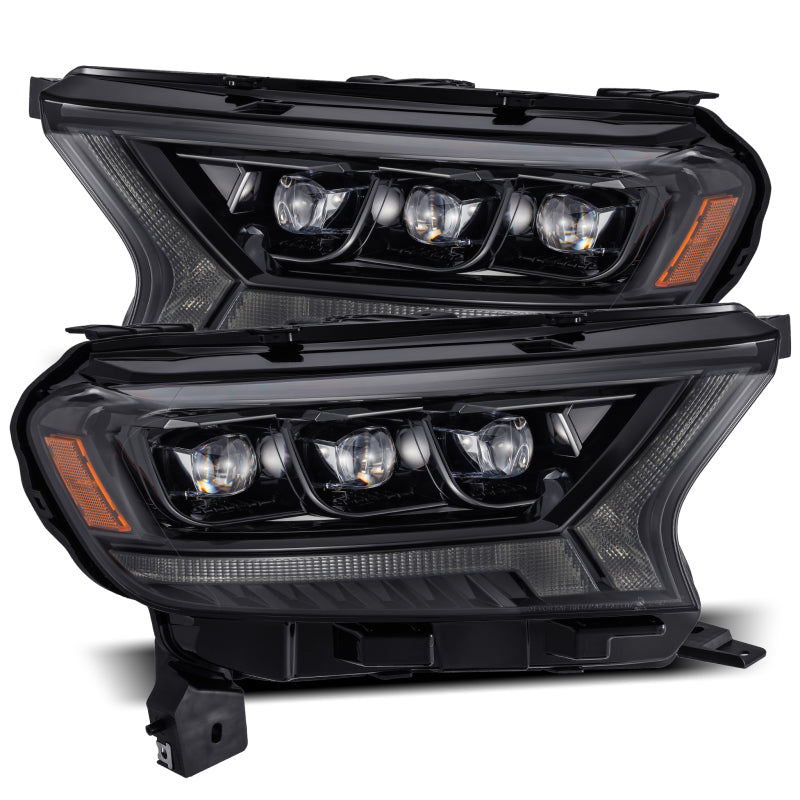 AlphaRex 19-21 Ford Ranger NOVA LED Proj Headlight Plnk Style Alpha Blk w/Activ Light/Seq Signal/DRL - Burkken Auto Parts
