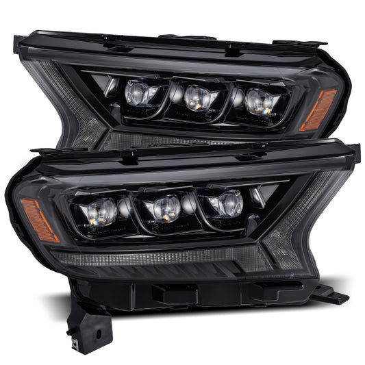 AlphaRex 19-21 Ford Ranger NOVA LED Proj Headlight Plnk Style Alpha Blk w/Activ Light/Seq Signal/DRL - Burkken Auto Parts