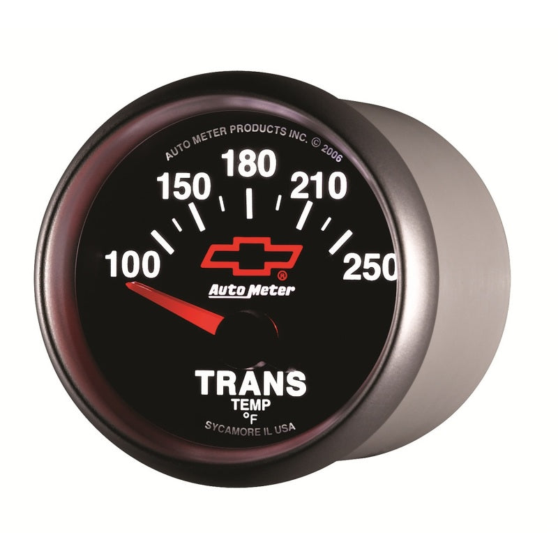 Autometer GM Bowtie Black 2-1/16in 100-250 Degree F Electronic Transmission Temperature Gauge - Burkken Auto Parts