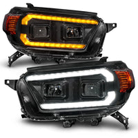 ANZO 10-13 Toyota 4Runner Projector Headlights - Black - Burkken Auto Parts