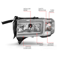 ANZO 94-02 Dodge RAM Crystal Headlight - w/ Light Bar Chrome Housing - Burkken Auto Parts