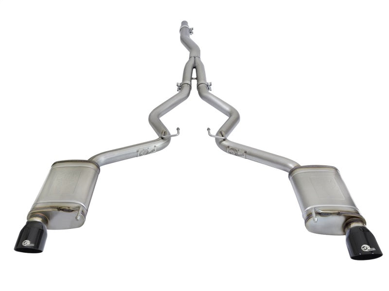 aFe MACHForce XP Exhausts Cat-Back SS-304 EXH w/ Black Tips 15-16 Ford Mustang EcoBoost 2.3L (t) - Burkken Auto Parts