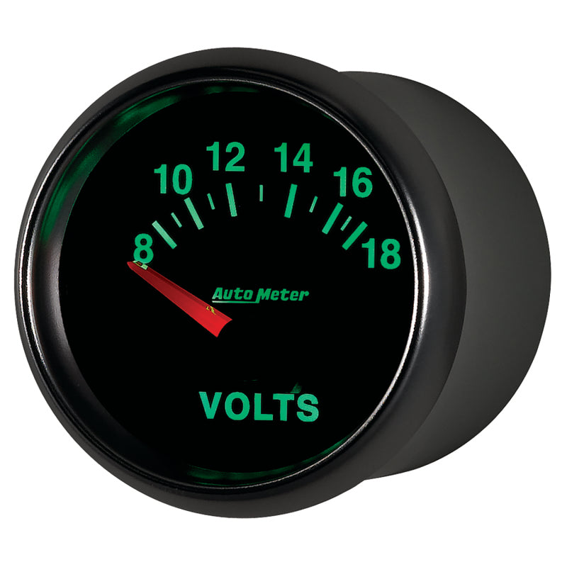 Autometer GS 52mm 8-18 Volts Short Sweep Electronic Voltmeter Gauge - Burkken Auto Parts