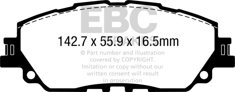 EBC 2019+ Lexus ES300H 2.5L Hybrid Greenstuff Front Brake Pads - Burkken Auto Parts