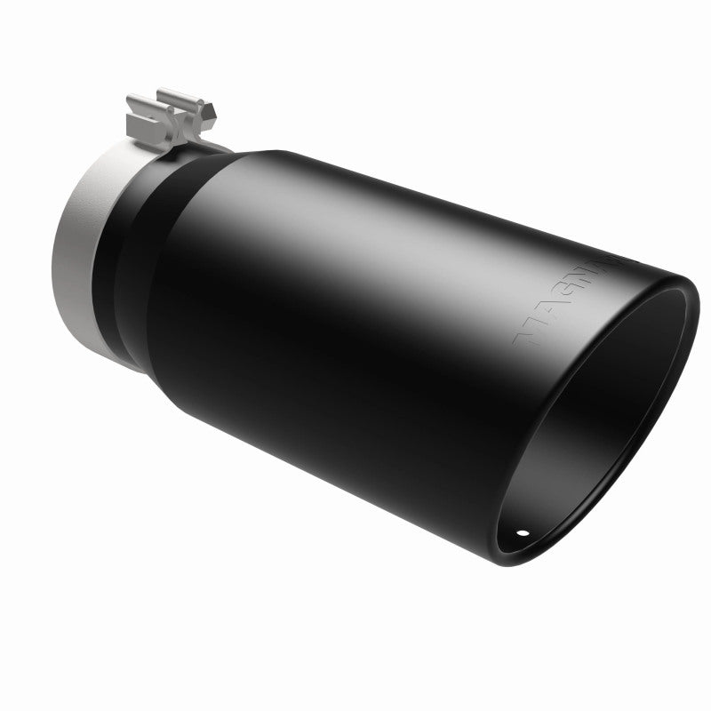 MagnaFlow Tip Stainless Black Coated Single Wall Round Single Outlet 6in Dia 5in Inlet 13in L - Burkken Auto Parts