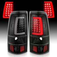 ANZO 2003-2006 Chevy Silverado 1500 LED Taillights Plank Style Black w/Clear Lens - Burkken Auto Parts
