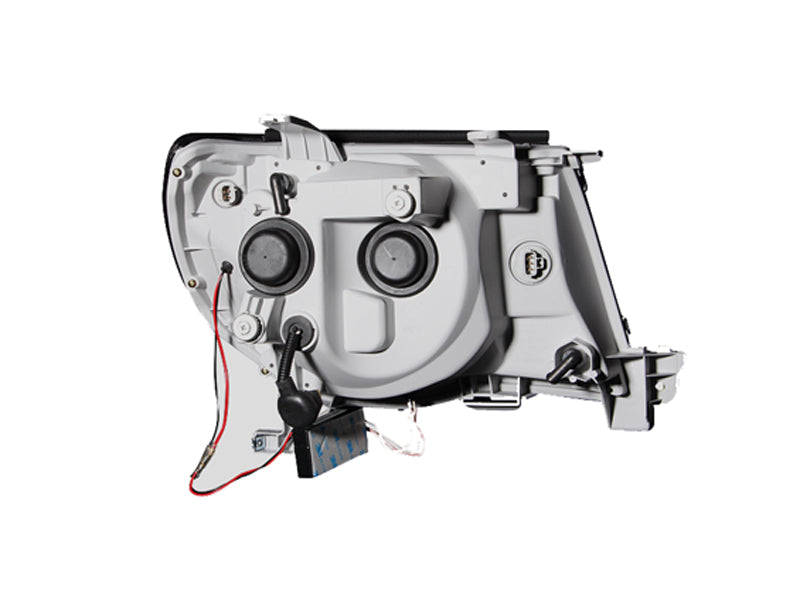 ANZO 2005-2011 Toyota Tacoma Projector Headlights w/ Halo Black - Burkken Auto Parts