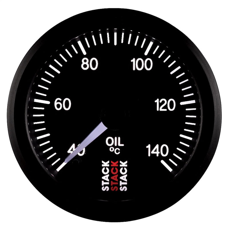 Autometer Stack 52mm 40-140 Deg C 1/8in NPTF Male Pro Stepper Motor Oil Temp Gauge - Black - Burkken Auto Parts