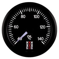 Autometer Stack 52mm 40-140 Deg C 1/8in NPTF Male Pro Stepper Motor Oil Temp Gauge - Black - Burkken Auto Parts