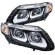 ANZO 2012-2015 Honda Civic Projector Headlights w/ U-Bar Black - Burkken Auto Parts