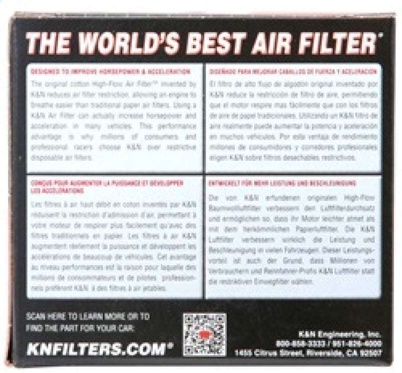 K&N Filter Universal Rubber Filter 2 7/16 inch Flange 4.5x3.75 inch Base 3.5x2.5 inch Top 2.75 inch - Burkken Auto Parts