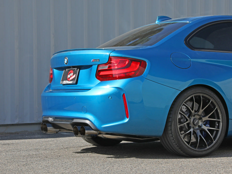 aFe 16-18 BMW M2 L6-3.0L MACH Force-Xp 3in to 2.5in 304 SS Cat-Back Exhaust System-Quad Polish Tips - Burkken Auto Parts