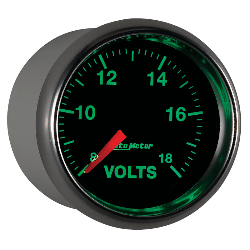 Autometer GS Series 2-1/16in Voltmeter 18V Electrical Gauge Full Sweep - Burkken Auto Parts