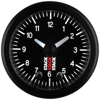 Autometer Stack Analog Clock Gauge - Black - Burkken Auto Parts