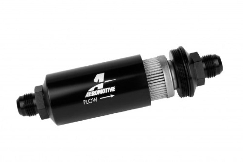 Aeromotive In-Line Filter - (AN -10 Male) 40 Micron Stainless Mesh Element Bright Dip Black Finish - Burkken Auto Parts