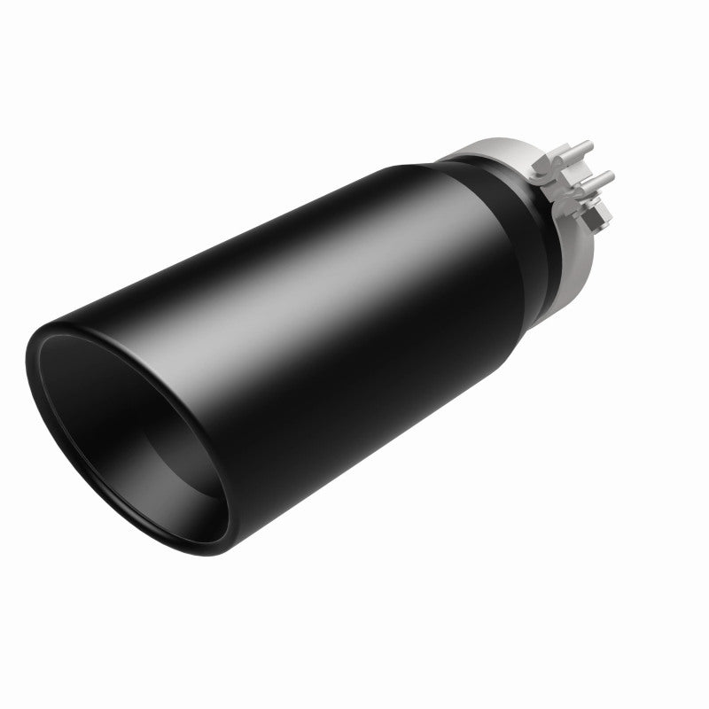 MagnaFlow Tip Stainless Black Coated Single Double Round Single Outlet 5in Dia 4in Inlet 13in L - Burkken Auto Parts
