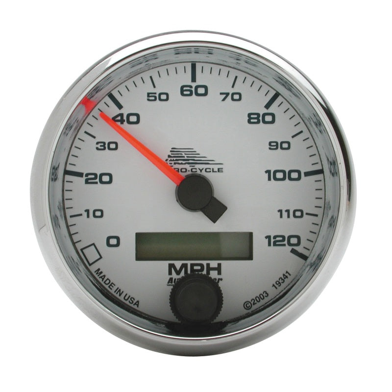 Autometer Pro-Cycle Gauge Speedo 2 5/8in 120 Mph Elec White - Burkken Auto Parts